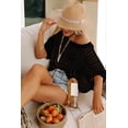thumbnail image 2 of Womens Summer Scoop Neck Short Sleeve Sweater Casual Crochet Hollow Out Knit Tops Pullover Shirts Beach, 2 of 4