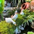 thumbnail image 2 of Cute White Duck Hydroponic Lotus Flower Pot Retro Resin Statue Outdoor Sculpture, 2 of 5