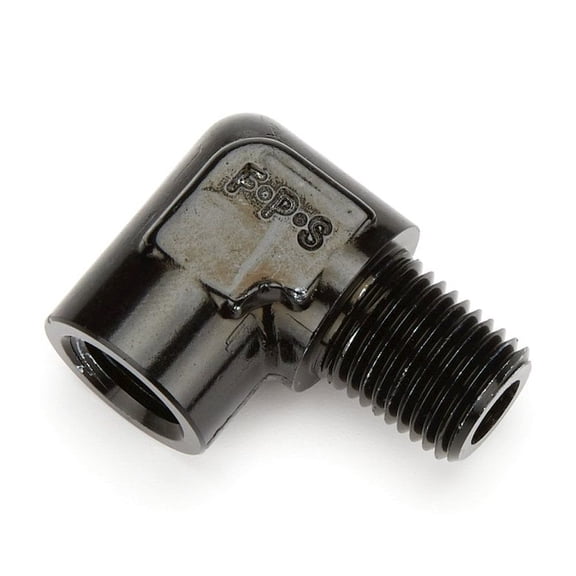 Fragola 1/4 NPT 90-Deg Fitting Male/Female - Black