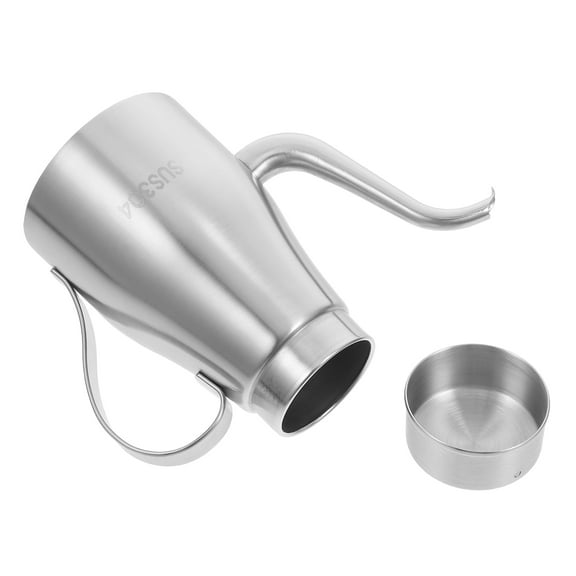 Oil Dispenser for Kitchen Stainless Steel Storage Container Silver