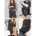 thumbnail image 5 of Avidlove Maternity Pajamas and Robe Set 3 Piece Double Layer Sleeveless Nursing Top,Pregnancy Pants with Robe Pjs Sleepwear, 5 of 8