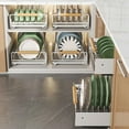 thumbnail image 6 of Metal Kitchen Pull-Out Drawer, Dish Drainer with Removable Tray, Kitchen Cupboard Storage Drawer Organizer Holder, Cupboard Organizers with Handle Kitchen Shelf, 6 of 8