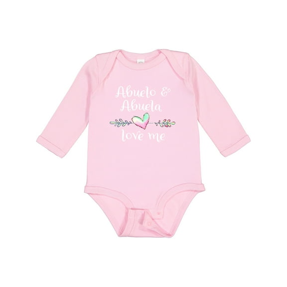 Inktastic Abuelo and Abuela Love Me- Heart Grandchild Boys or Girls Long Sleeve Baby Bodysuit