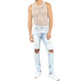 thumbnail image 3 of Mesh Tanks Top Fishnet See-Through Muscle Shirts Sleeveless Nightclub Sheer Top, 3 of 6