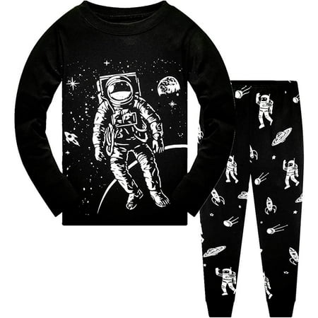 Boys Pajamas Space 100% Cotton Cute Toddler Pjs Set 2 Piece Sleepwear ...