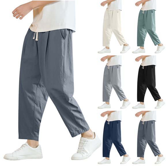 Men's Casual Jogger Pants Elastic Waist Drawstring Solid Color Stretchy Lightweight Breathable Quick Dry Daily Wear Workout Lounge Athletic Streetwear | Zenithor,Army Green L