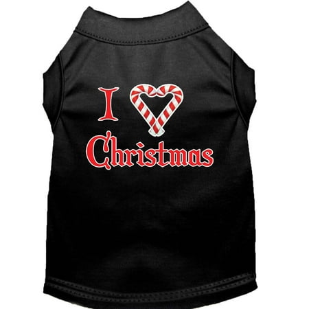 Christmas Screenprinted Dog Shirt, "I Heart Christmas"
