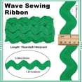 thumbnail image 2 of Cinta de poliéster verde Ric Rac Trim GORGECRAFT de 9 m x 4 cm, 2 of 8