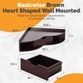 thumbnail image 2 of Basicwise Wall Mounted Folding Desk with Drawer & Shelves - Fold Down Table for Small Spaces, Home Office, Bedroom, Laundry - 33x23.5 in, Brown, Modern Floating Workspace, Space-Saving Design, 2 of 7