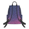 thumbnail image 2 of Naloa Violet Glitter Print Lightweight DayBackpack Suitable for school, work, shopping, travel, etc., 2 of 5