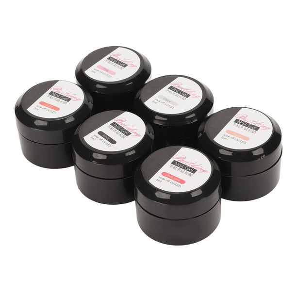 Gel sólido de extensión de uñas, gel de escultura de uñas fácilmento de forma brillante 6 piezas para salón