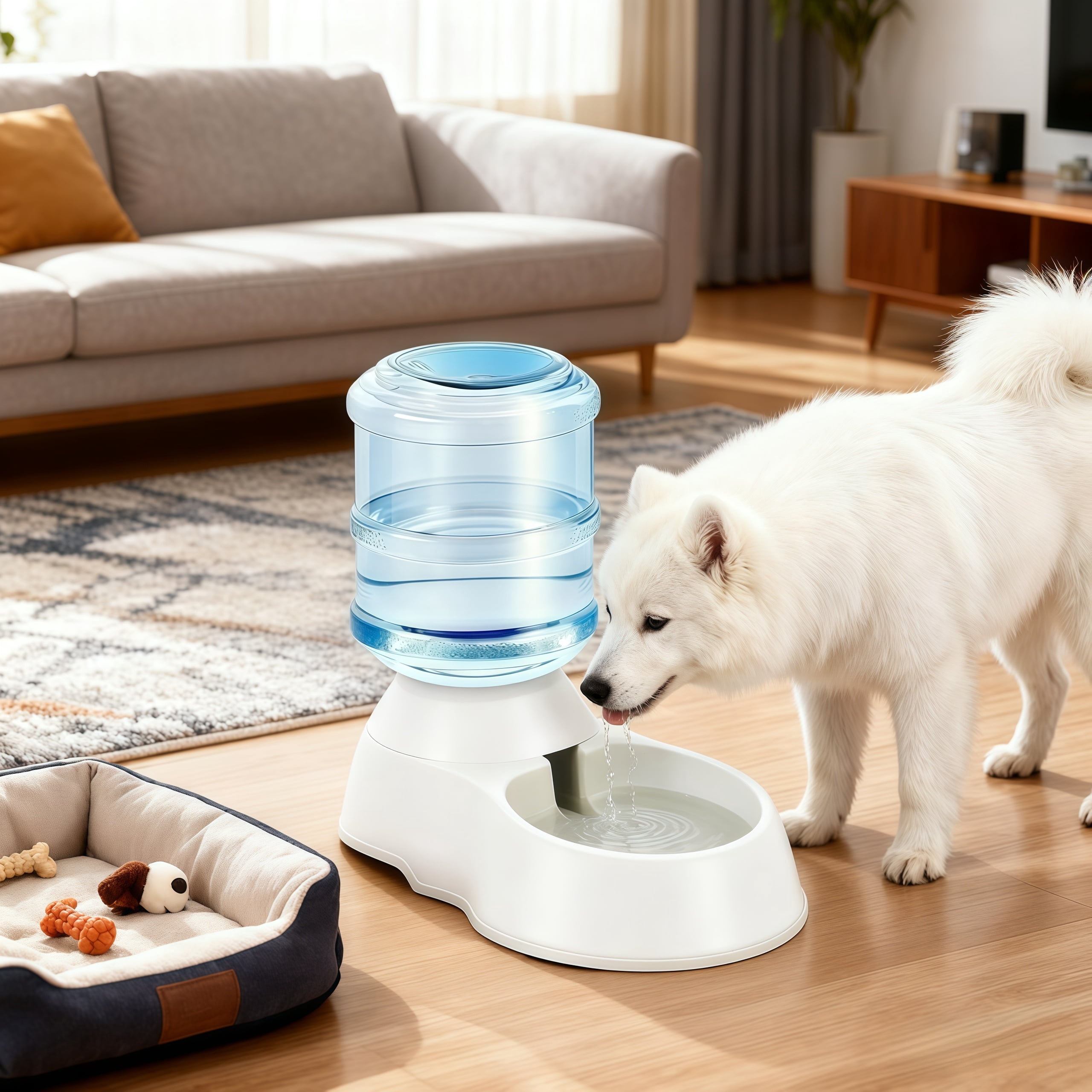 2 Pack Automatic Cat Feeder and Water Dispenser in Set Pet Food Bowl for Small Medium Dog Pets Puppy Kitten Big Capacity 1 Gallon x 2 (Green)