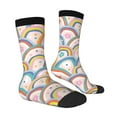 thumbnail image 4 of Yiaed Rainbow Flowers Print Great elasticity Crew Socks Sports socks for Men and Women, 4 of 5