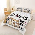 thumbnail image 2 of Homewish Cartoon Pet Queen Comforter Set,Just A Soul Who Loves Dogs Print Comforter Sets Queen,Beige,Polkadot Reversible,3pcs,1 Comforter and 2 Pillowcases, 2 of 7