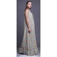 thumbnail image 4 of Bimba Nuisette Colorée à Plumes Menthe Pastel pour Femmes, Imprimée, Bretelles Spaghetti, Robe Maxi, Vêtement de Nuit, Moyen, 4 of 5