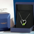thumbnail image 5 of Gem Stone King 925 Sterling Silver Green Peridot and White Lab Grown Diamond Pendant Necklace for Women | 1.25 Cttw | Gemstone August Birthstone | Heart Shape 7MM | With 18 inch Chain, 5 of 6