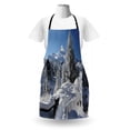 thumbnail image 3 of Alaska Apron, Winter Season in the North American Countryside Snow Covered Fields Trees, Unisex Kitchen Bib with Adjustable Neck for Cooking Gardening, Adult Size, White Sky Blue Brown, by Ambesonne, 3 of 4
