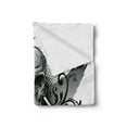 thumbnail image 2 of Hockey Soft Flannel Fleece Blanket, Illustration of a Skull with Hockey Sticks Swirls and Stars Scary Mascot, Cozy Plush for Indoor and Outdoor Use, 50" x 60", Black White Pale Grey, by Ambesonne, 2 of 5