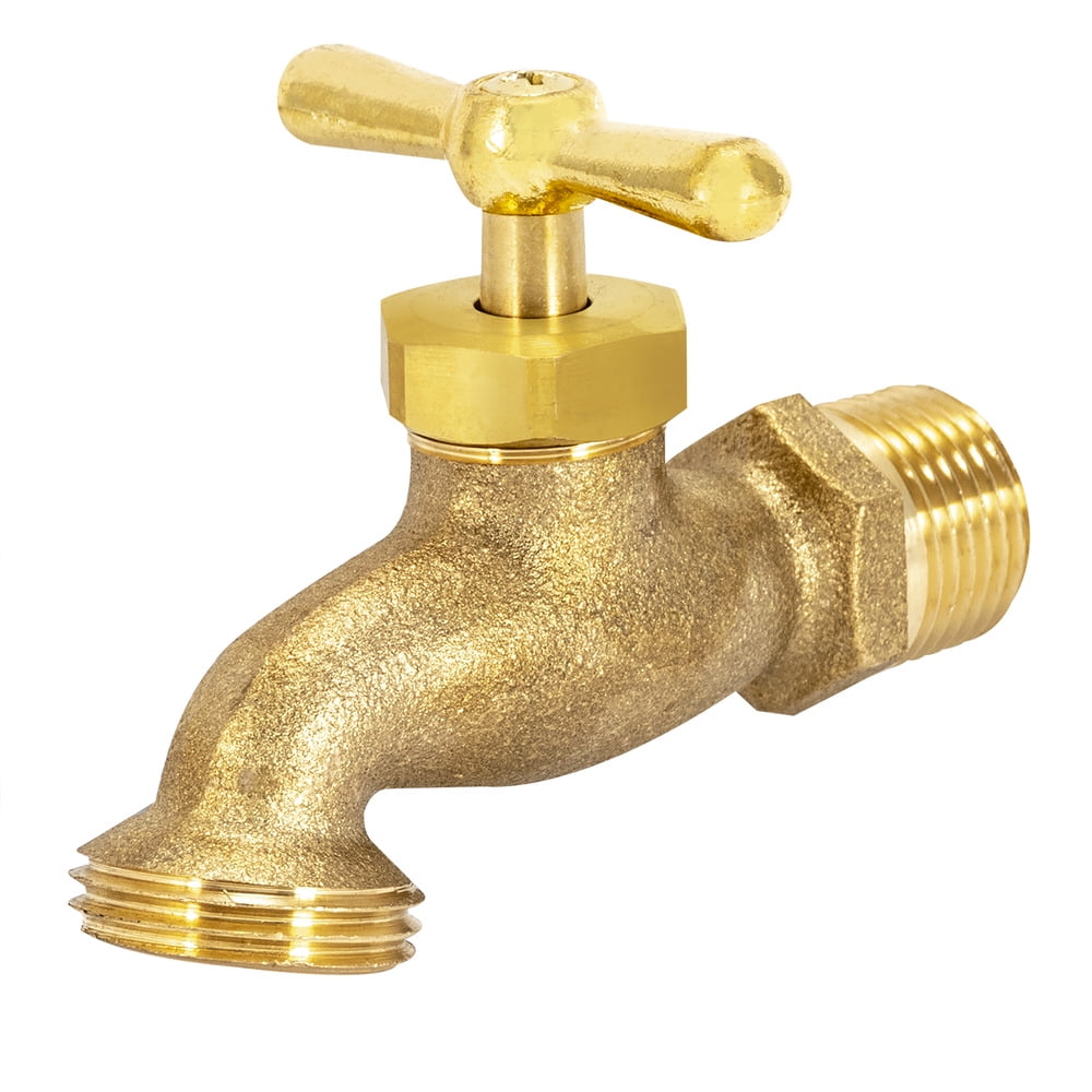 EZFLO 20181 Hose Bibb, 1/2 inch MIP x 1/2 inch MHT, Brass Valves