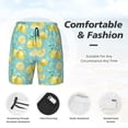 thumbnail image 3 of Kdxio Yellow Lemon Print Mens Swim Shorts with Mesh Lining, Breathable and Quick-Drying, Adjustable Waist, Privacy Pocket-Medium, 3 of 6
