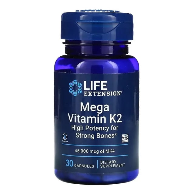 LIFE EXTENSION | Mega Vitamin K2 45,000 mcg of MK4 |30 Cápsulas