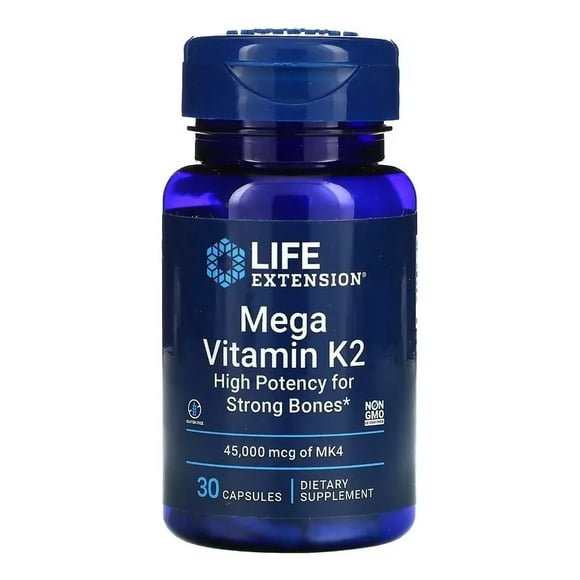 LIFE EXTENSION | Mega Vitamin K2 45,000 mcg of MK4 |30 Cápsulas
