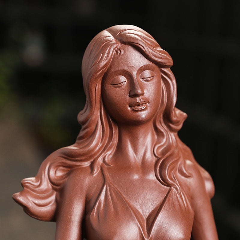 Creative Beauty Mermaid Shape Incense Burner Waterfall Smoke Backflow Incense Holder Aromatherapy Furnace Aromatic Zen for Teahouse,Office