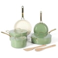 thumbnail image 1 of Martha Stewart Galway 10 Piece Aluminum Cookware Set w/Alum Lid, Sage, 1 of 8