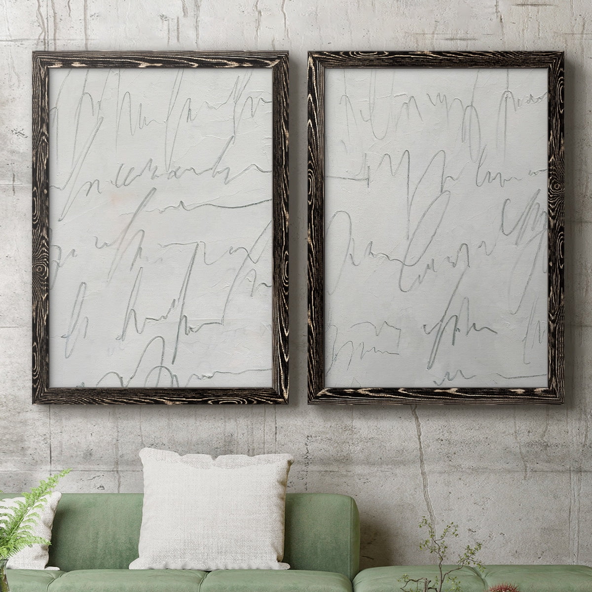Scrabble I - Premium Framed Canvas 2 Piece Set - Ready to Hang