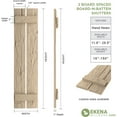 thumbnail image 2 of Ekena Millwork 11 1/2"W x 50"H Rustic Two Board Spaced Board-n-Batten Hand Hewn Faux Wood Shutters (Per Pair), Primed Tan, 2 of 12