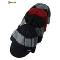 thumbnail image 6 of Spencer 2Pcs Men Women Winter Hat Knit Cable Visor Beanie Hat Scarf Set Warm Fleece Lining Thick Knit Skull Cap with Brim "Red", 6 of 10