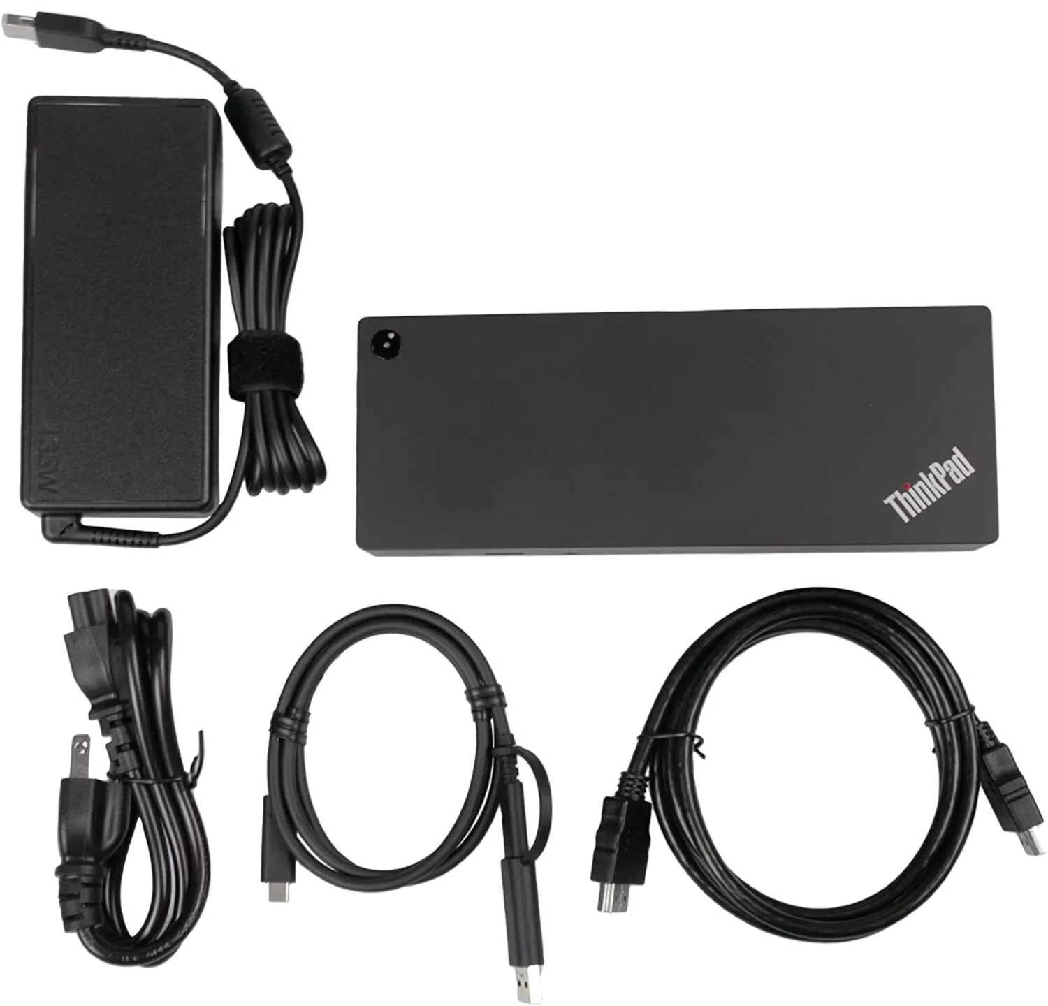 Restored Lenovo 40AF0135US ThinkPad Hybrid USB-C with USB-A Docking Station – Dual 4K Display Support, 135W Power Delivery, HDMI & DisplayPort Cables Included (Refurbished)