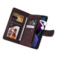 thumbnail image 5 of SaniMore Case for iPhone 14 6.1" 2022, PU Leather Zipper Wallet Cover with [RFID Blocking] Card Slot Magnetic Clsap Flip Folio with Wrist/Crossbody Strap Kickstand Full Protective Cover, Brown, 5 of 15