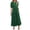 Army Green, variant on Womens Summer Dresses Women's Bubble Sleeve Round Neck Patchwork Loose Casual Shirt Long Dress
