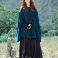 thumbnail image 5 of Tosmy Winter Coats For Women Hooded Medium Ladies Cape Winter Vintage Overcoat Fashion Button Cloak Woolen Coat Winter Outfits Clothes 2024, 5 of 8
