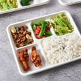 thumbnail image 4 of 500 Pack 5 Compartment Plates, 100% Compostable Paper Plate, 10.25x8.5 inch Disposable School Lunch Trays, Eco-Friendly Bagasse Plates for School Lunch, Buffet, and Party, Perfect for Kids, 4 of 6
