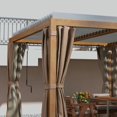 thumbnail image 5 of GVN Patio Garden Pergola, Pergola Canopy,12' x 19' Pergola with Adjustable Louvered, Outdoor Pergola with Curtains and Netting, Natural, 5 of 9