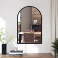 thumbnail image 3 of BizChair 20"x30" Arched Metal Framed Wall Mirror for Hallways, Entryways, Dining and Living Rooms, Black, 3 of 10