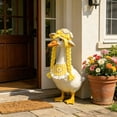 thumbnail image 4 of Eolstice Porch Goose Outfit, 23 Inch Large Goose Figurine Clothes with Straw Hat and Braid Wig, Summer Country Style Farmhouse Porch Goose Decor Accessories,Yellow, 4 of 9