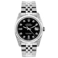 thumbnail image 1 of Pre-Owned Rolex Datejust 26MM 6916 Black Diamond Dial Fluted Bezel Stainless Steel Jubilee Bracelet, 1 of 5