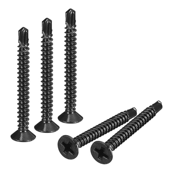 #6 x 1-1/4" Sheet Metal Screws, 50 Pack 410 Stainless Steel Flat Head Screws