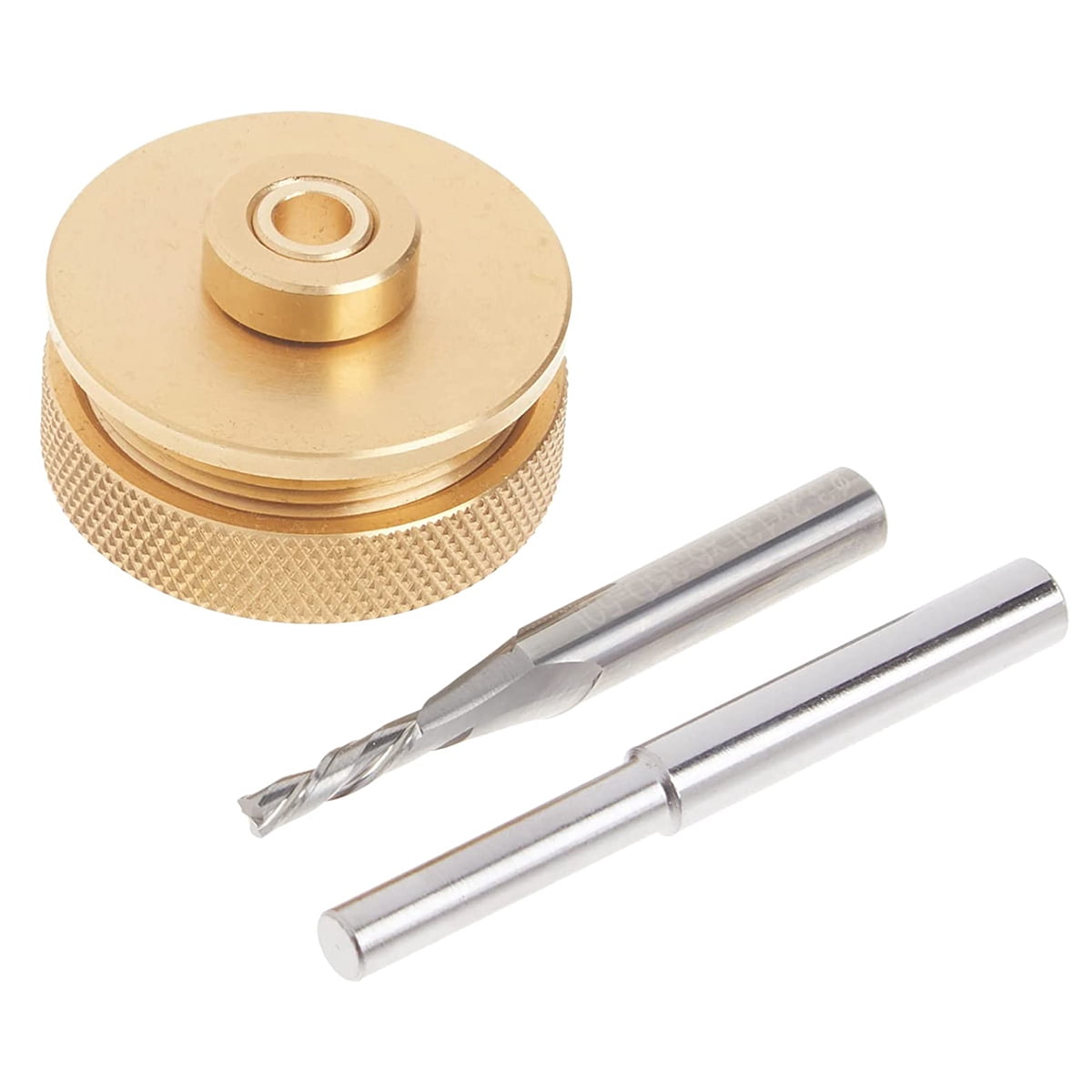 POWERTEC Router Bits Solid Brass Inlay Kit w/Butterfly Template 7 in 1 Decorative Bowtie (71869)