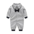 thumbnail image 3 of SNKSDGM Baby Boy Clothes 3-6 Months Fall July 4 Baby Boys Bow Long Sleeve Outsie Bodysuit Banquet Wedding Jumpsuit Clothes 3-6 Months, 3 of 4