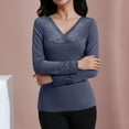 thumbnail image 4 of New Lace V Neck Thermal Underwear Autumn And Winter Slim Fit Bottomed Shirt Wool Long Girls Thermal Top Womens Thermal Tops Long Sleeve plus Size Thermal Tops for Women Long Sleeve Womens Thermal Tops, 4 of 6