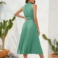 thumbnail image 5 of Uaswgudfs Summer Dresses for Women 2025 Sleeveless Midi Sundress | High-Waist Wrap Belt & Ruffle Hem Casual Versatile Dress for Women Mint Green L, 5 of 7