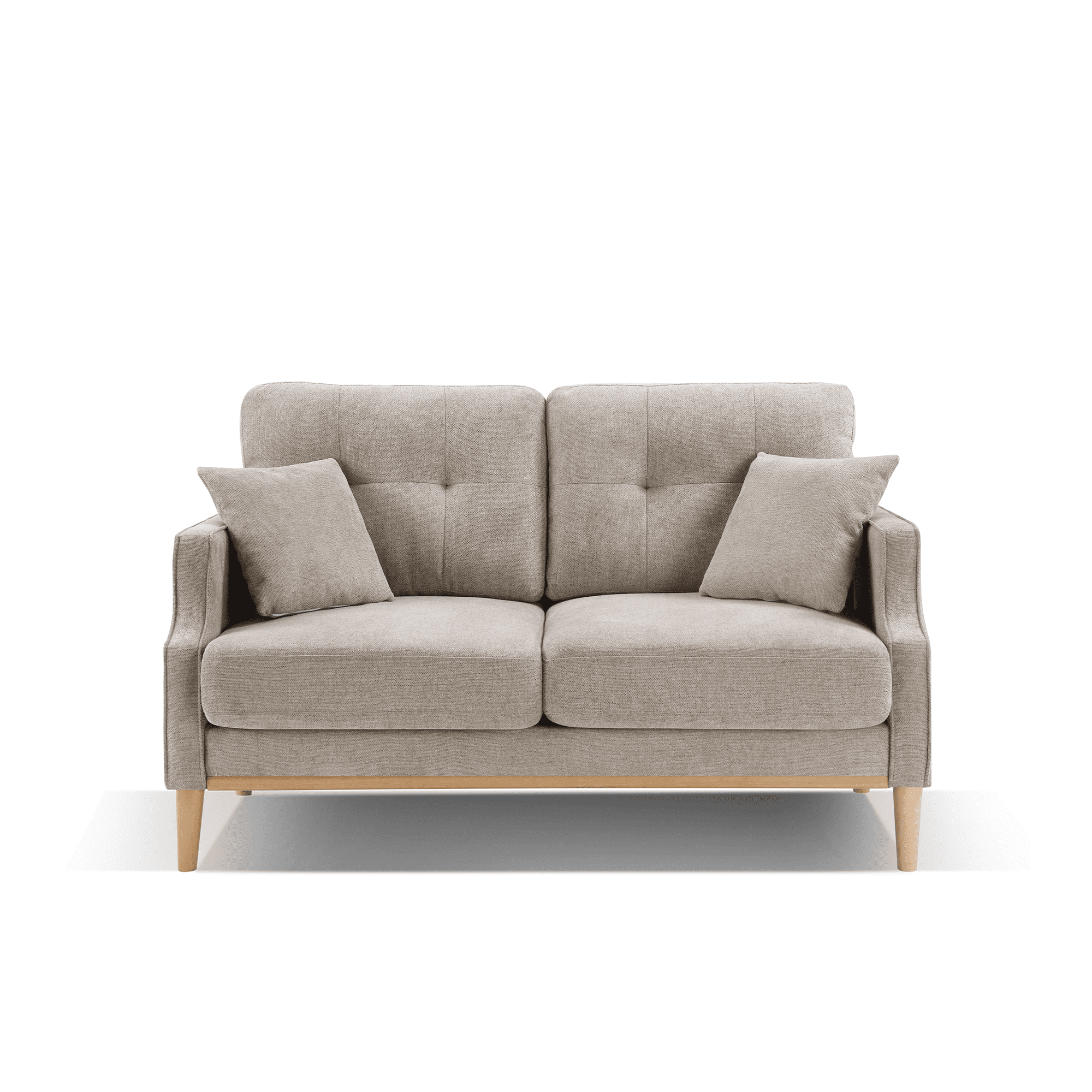 MAYEERTY 2-seater Modern Sofa, Wide Armrests and Deep Seat for Living Room Lounge Office, Cream