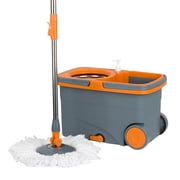 Casabella 8585333 Spin Cycle Kitchen Mop with Bucket and Built In Soap Dispenser