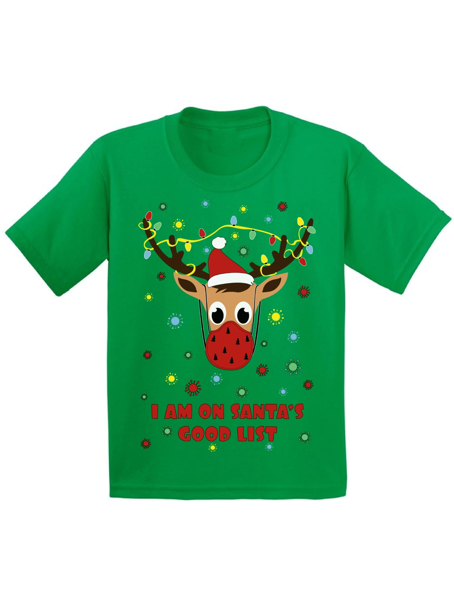 Kids Girls Reindeer Gingerbread Santa Christmas Xmas Cap Sleeve Tee T Shirt Top 