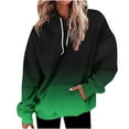 thumbnail image 1 of Bowake Womens Oversized Hooded Sweatshirt Gradient Drawstring Long Sleeve Casual Fall Winter Pullover Tops with Pocket, 1 of 5