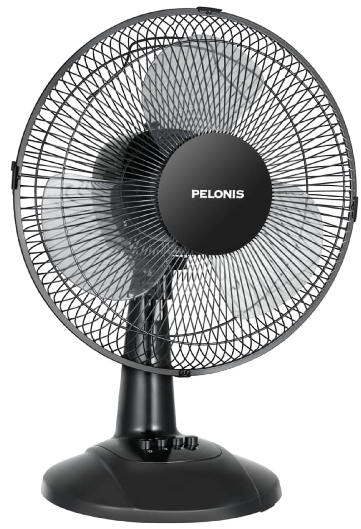Pelonis 12" 3-Speed Oscillating Table Fan, FT30-8MBB, Black